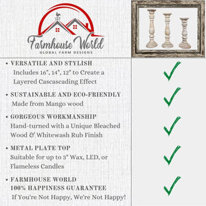 Farmhouse Candle Holders - 4 Styles | Farmhouse World