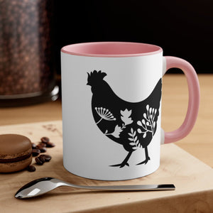 Floral Rooster Mug 11oz | Farmhouse World