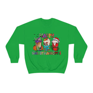 Funny Happy Hallothanksmas Coffee Lover Western Sweatshirt | Farmhouse World
