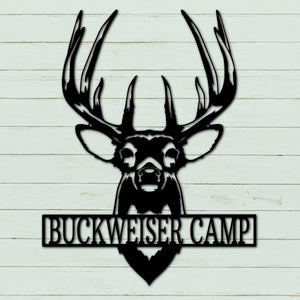Personalized Buck Deer Mount - Steel Sign | Farmhouse World