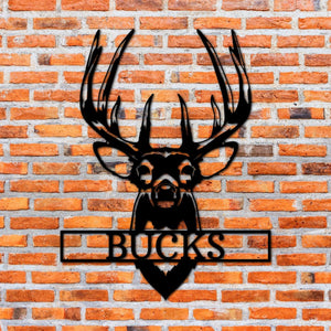 Personalized Buck Deer Mount - Steel Sign | Farmhouse World