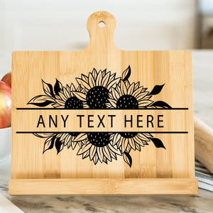 Personalized Cookbook Stand with Sunflowers | Farmhouse World