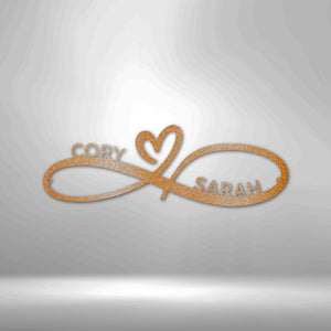 Personalized Infinity Heart Metal Sign | Farmhouse World