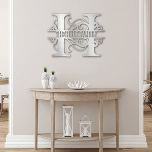 Personalized Split Letter Monogrammed Metal Sign | Farmhouse World