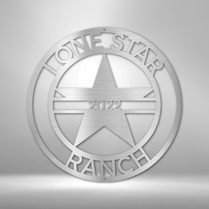 Personalized Star Decor Sign with Middle Line | Farmhouse World