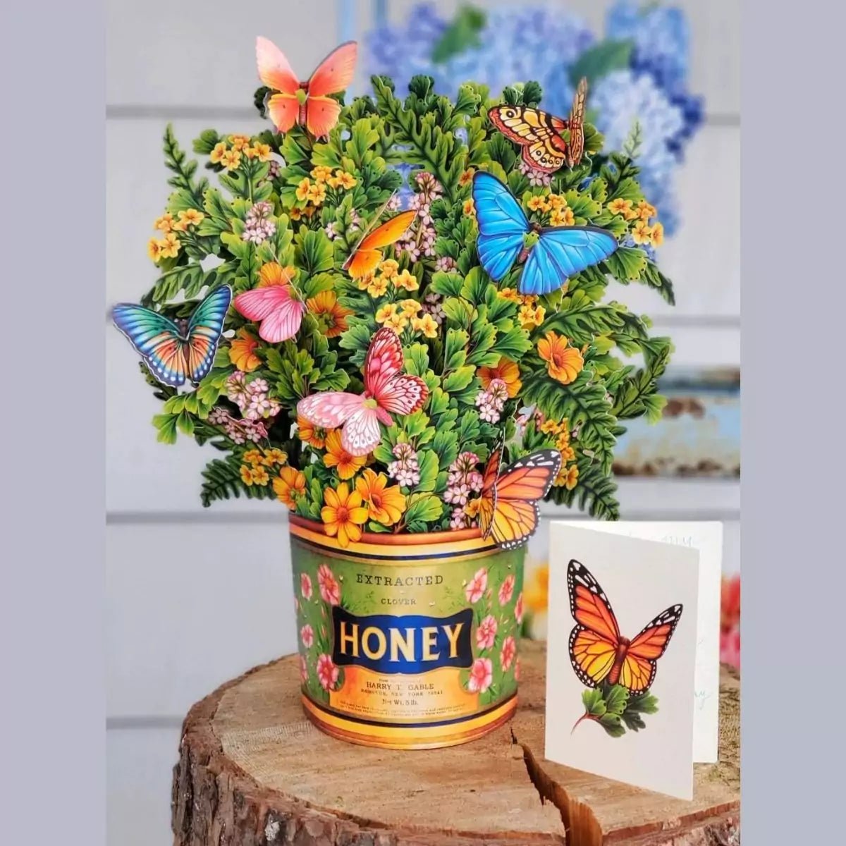 Pop-Up Flower Bouquet Greeting Card - Butterflies | Farmhouse World