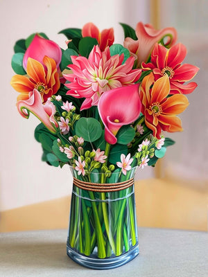 Pop-Up Flower Bouquet Greeting Card - Dear Dahlia | Farmhouse World