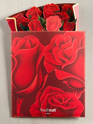 Pop-Up Flower Bouquet Greeting Card - Red Roses | Farmhouse World