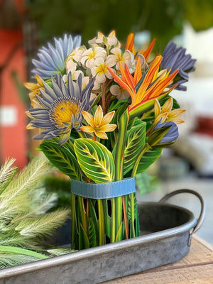 Pop-Up Flower Bouquet Greeting Card - Tropical Bloom | Farmhouse World