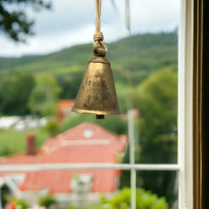 Rustic hanging cow bell for farmhouse home decor