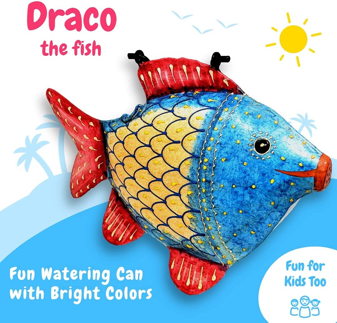 Tropical Fish Metal Watering Can - Fun, Cheerful, and makes a Great Gift | Farmhouse World