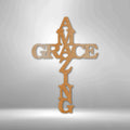 Amazing Grace Cross Metal Sign | Farmhouse World
