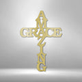 Amazing Grace Cross Metal Sign | Farmhouse World