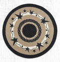 Barn Star Round Rug Handwoven with 100% Natural Jute and Hand Stenciled 27" | Farmhouse World