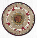 Barn Star Round Rug Handwoven with 100% Natural Jute and Hand Stenciled 27" | Farmhouse World
