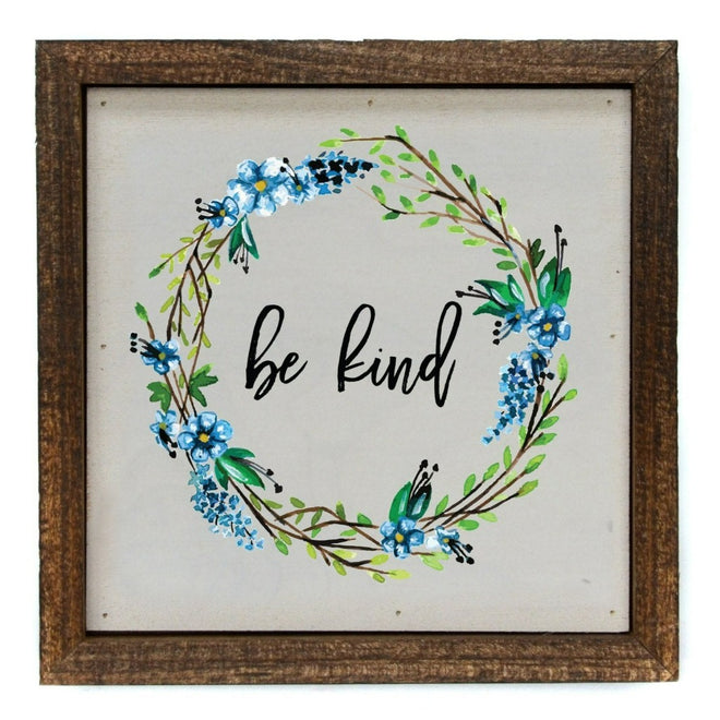 Be Kind Wood 6x6 Wall Art Sign | Farmhouse World