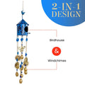 Birdhouse Wind Chimes - Blue | Farmhouse World