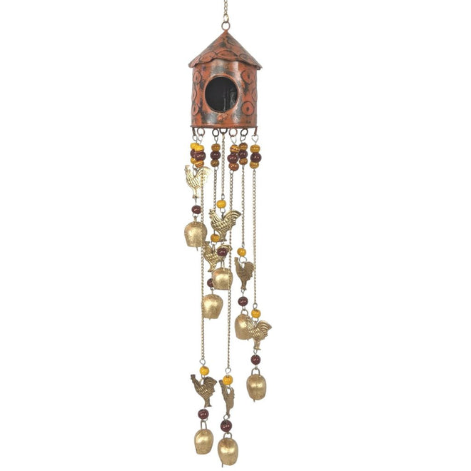 Birdhouse Wind Chimes - Orange | Farmhouse World