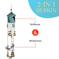 Birdhouse Wind Chimes - Turquoise | Farmhouse World