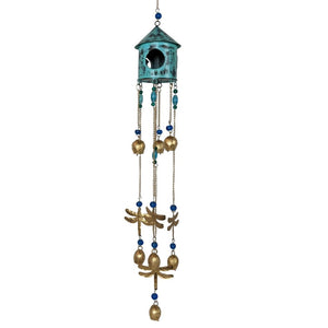 Birdhouse Wind Chimes - Turquoise | Farmhouse World