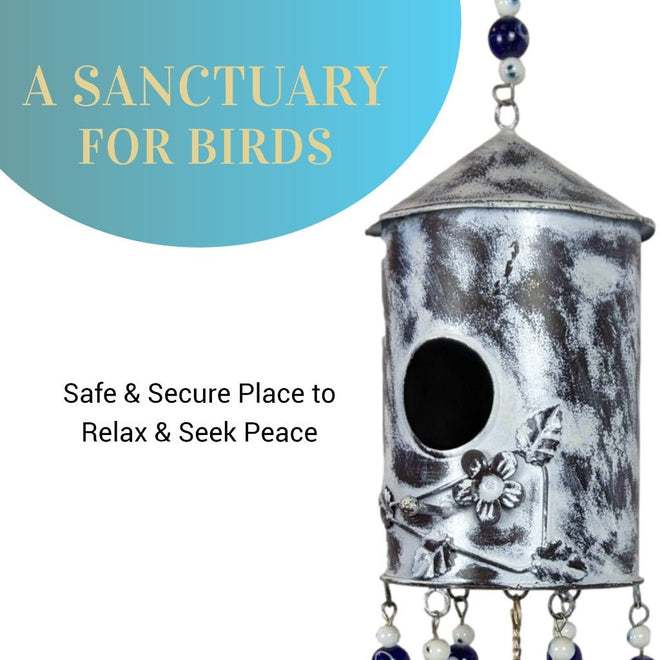 Birdhouse Wind Chimes - White | Farmhouse World