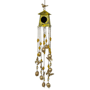 Birdhouse Wind Chimes - Yellow | Farmhouse World