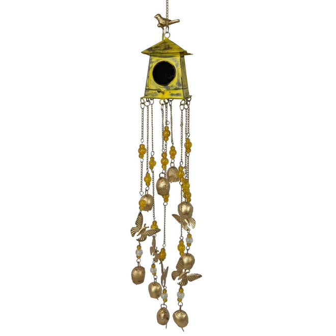 Birdhouse Wind Chimes - Yellow | Farmhouse World