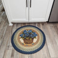 Blue Hydrangea Round Rug | Farmhouse World