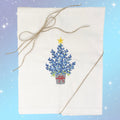 Bluebonnet Christmas Tree Emboridered Kitchen Tea Towel - Perfect Texas Christmas Gift | Farmhouse World