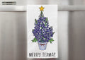 Bluebonnet Christmas Tree Merry Texmas Kitchen Tea Towel | Farmhouse World