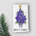 Bluebonnet Christmas Tree Merry Texmas Kitchen Tea Towel | Farmhouse World