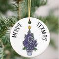 Bluebonnet Merry Texmas Christmas Ornament Ceramic | Farmhouse World