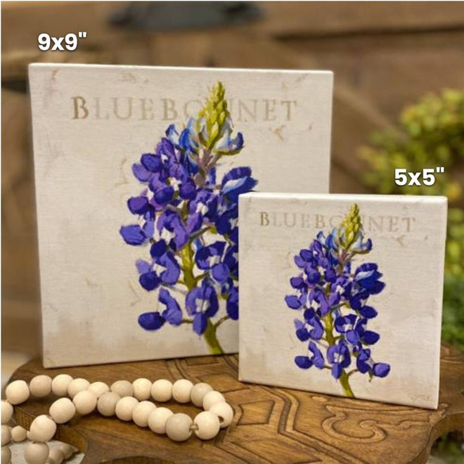 Bluebonnet of Texas Flower Gallery Wrapped Canvas Wall Art - 5" to 48" Sizes | Farmhouse World