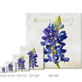 Bluebonnet of Texas Flower Gallery Wrapped Canvas Wall Art - 5" to 48" Sizes | Farmhouse World