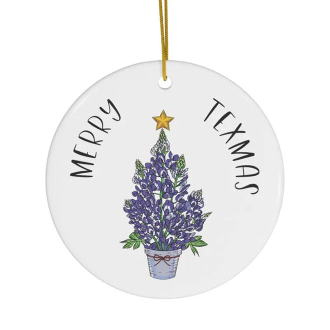Bluebonnet Tree Ornament Merry Texmas | Farmhouse World
