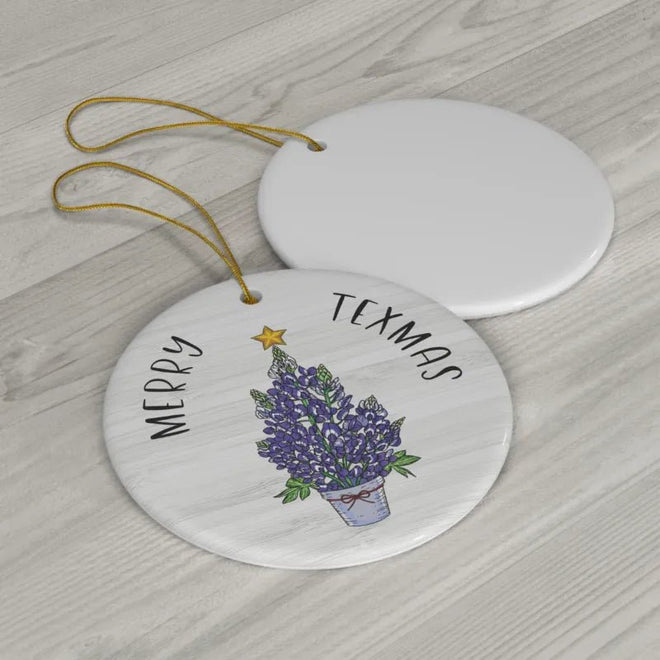 Bluebonnet Tree Ornament Merry Texmas | Farmhouse World