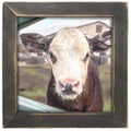 Calf Art Print Framed in Reclaimed Barnwood 14" | Farmhouse World