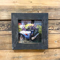 Chevy Flower Truck Bed Print Framed in Reclaimed Barnwood 8" | Farmhouse World