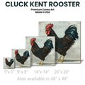 Cluck Kent Rooster Gallery Wrapped Canvas Wall Art - 5" to 48" Sizes | Farmhouse World