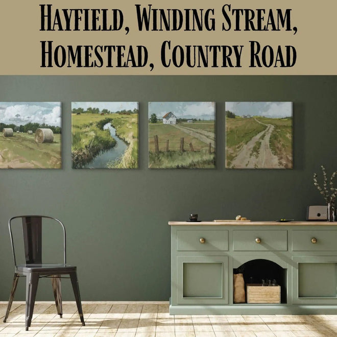 Country Road Gallery Wrapped Canvas Art - 5" to 48" Sizes | Farmhouse World