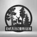 Custom Cabin Life Deer in the Woods - Steel Sign | Farmhouse World