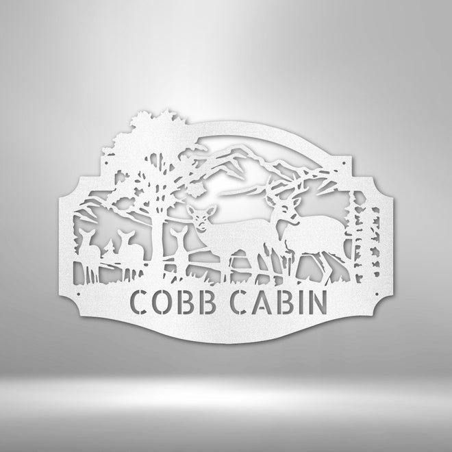 Custom Deer Family Metal Sign | Farmhouse World