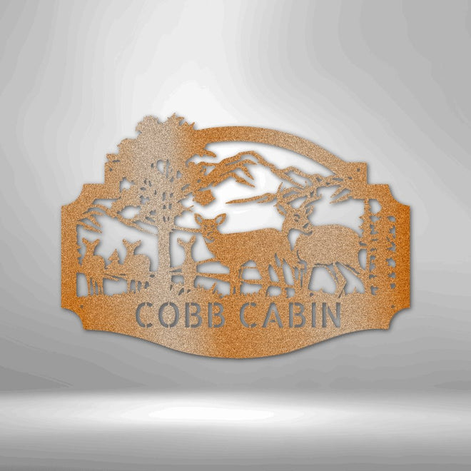 Custom Deer Family Metal Sign | Farmhouse World