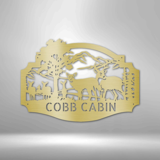 Custom Deer Family Metal Sign | Farmhouse World