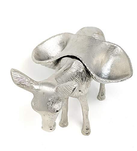 Decorative Cast Aluminum Donkey with Side Saddle Bowls Serving Dish | Farmhouse World