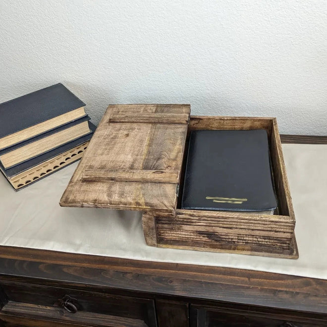 Decorative Wooden Bible Box | Farmhouse World
