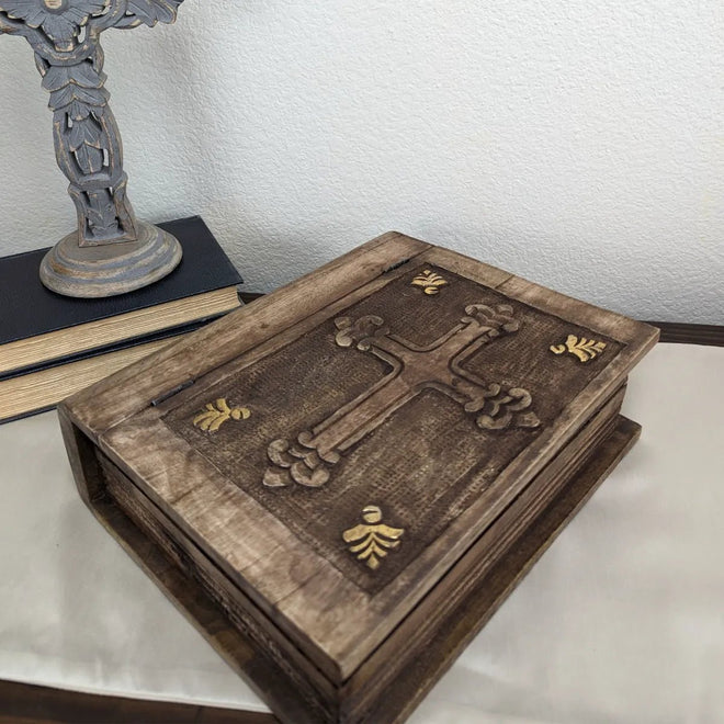 Decorative Wooden Bible Box | Farmhouse World