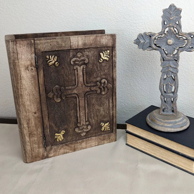 Decorative Wooden Bible Box | Farmhouse World