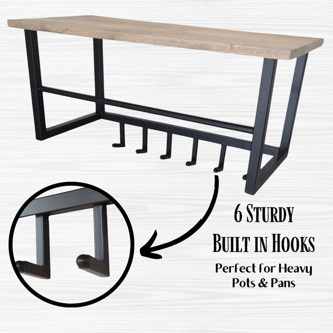 Denali Wood and Metal Organizer Wall Shelf | Farmhouse World