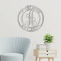 Established Family Name Metal Sign with Monogrammed Initial - Round | Farmhouse World